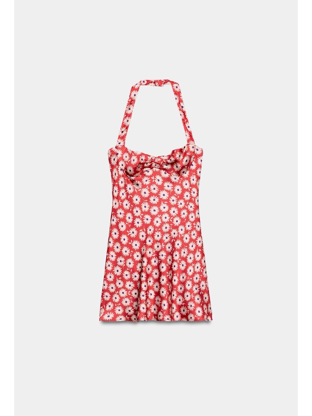 Zara Red Daisy Halter Mini Dress - Picture 7 of 8